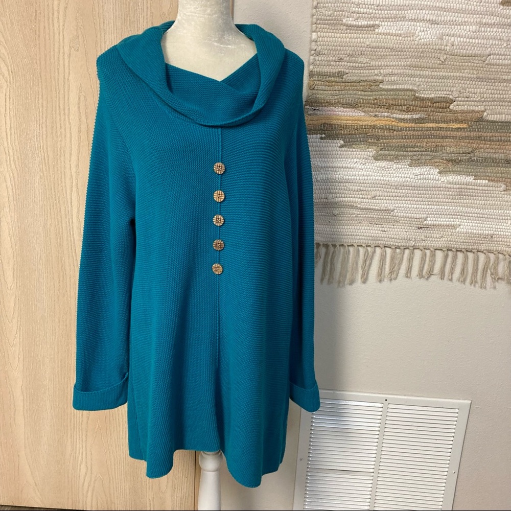 Habitat Lagenlook 100% cotton knit cowl neck  sweater - women’s XL